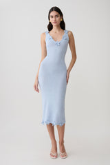 Rachael Knit Midi Dress - Light Blue