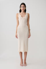 Rachael Knit Midi Dress - Nude