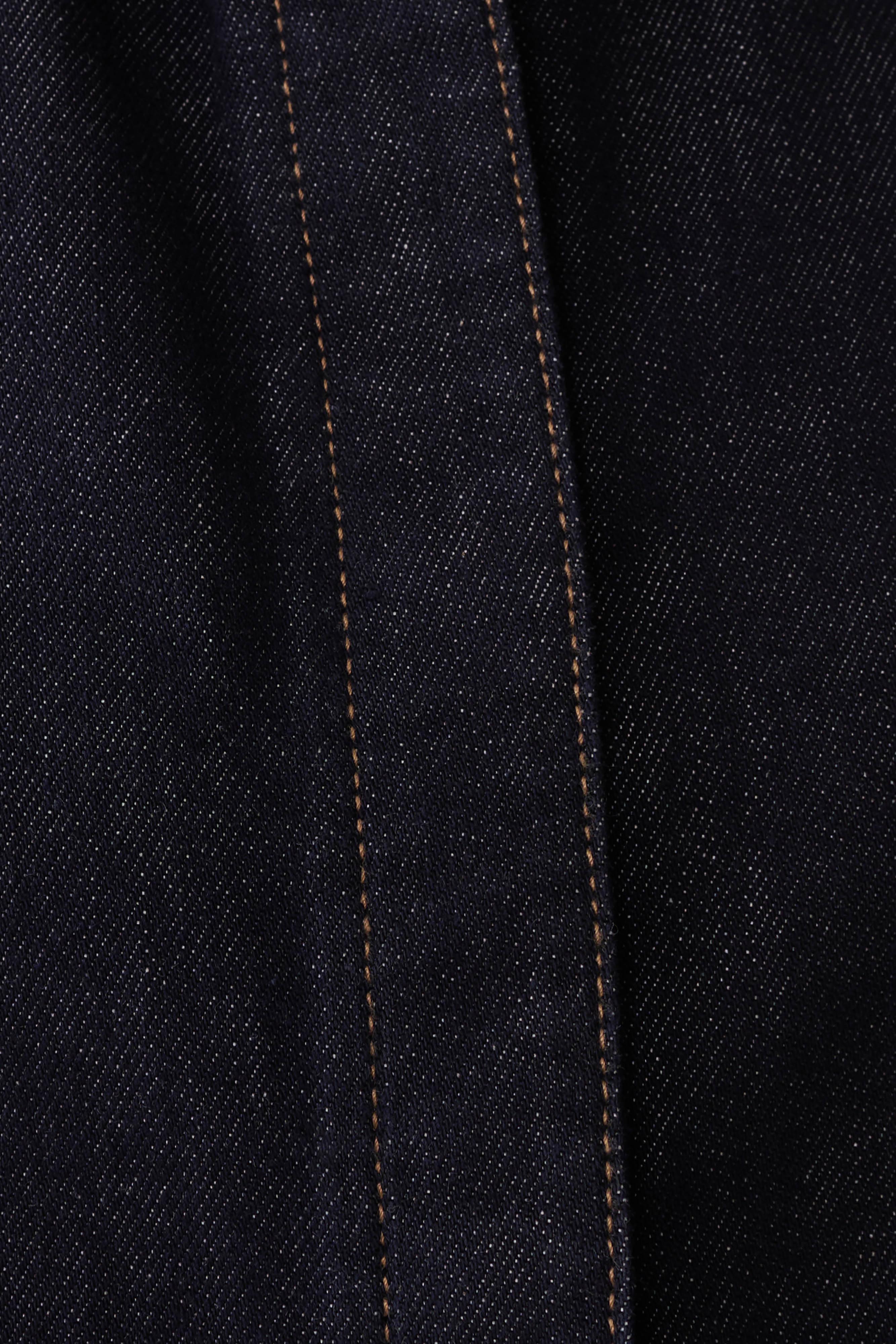 Jeremy Collared Denim Longline Top - Washed Indigo Blue