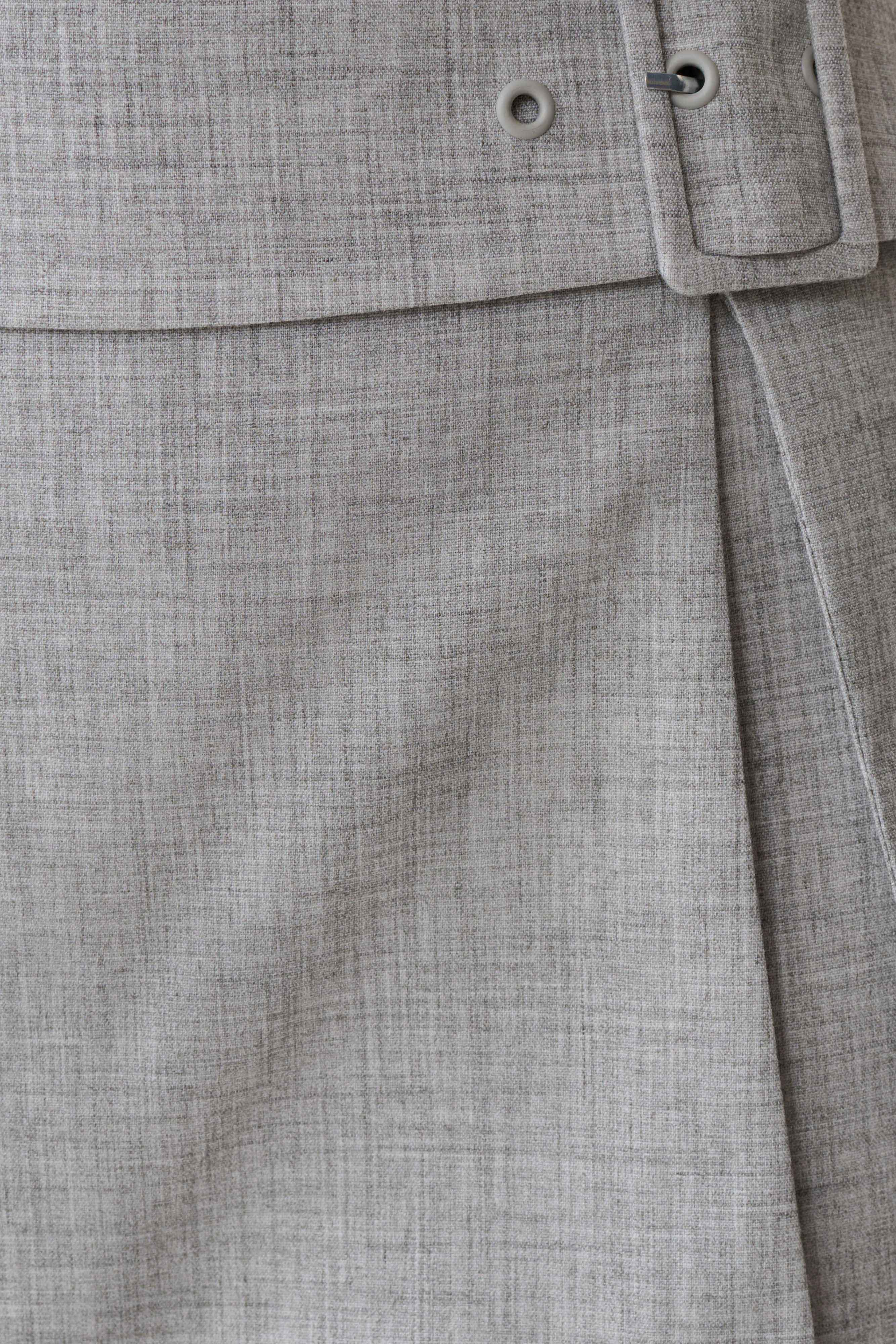Daisy Wrap Skirt Straight Leg Pants - Charcoal Marle