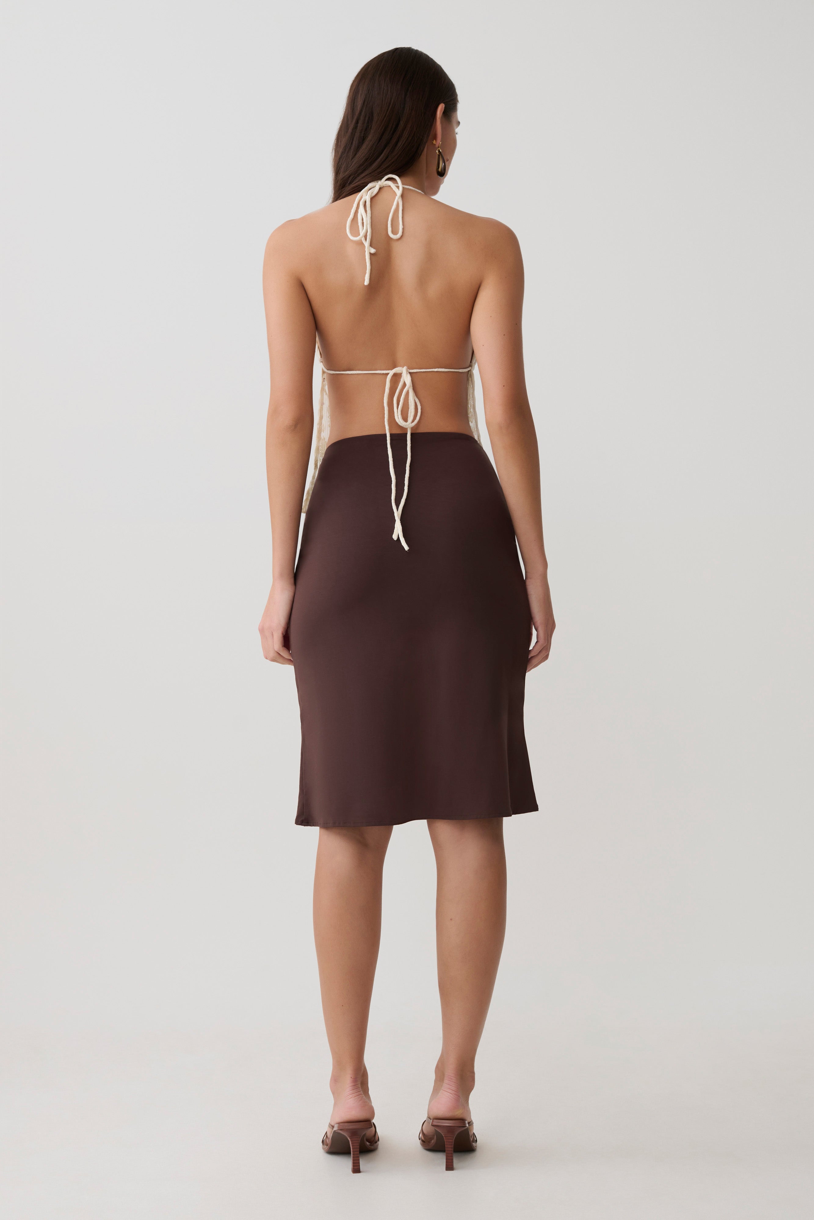 Greer Knee Length Skirt - Espresso