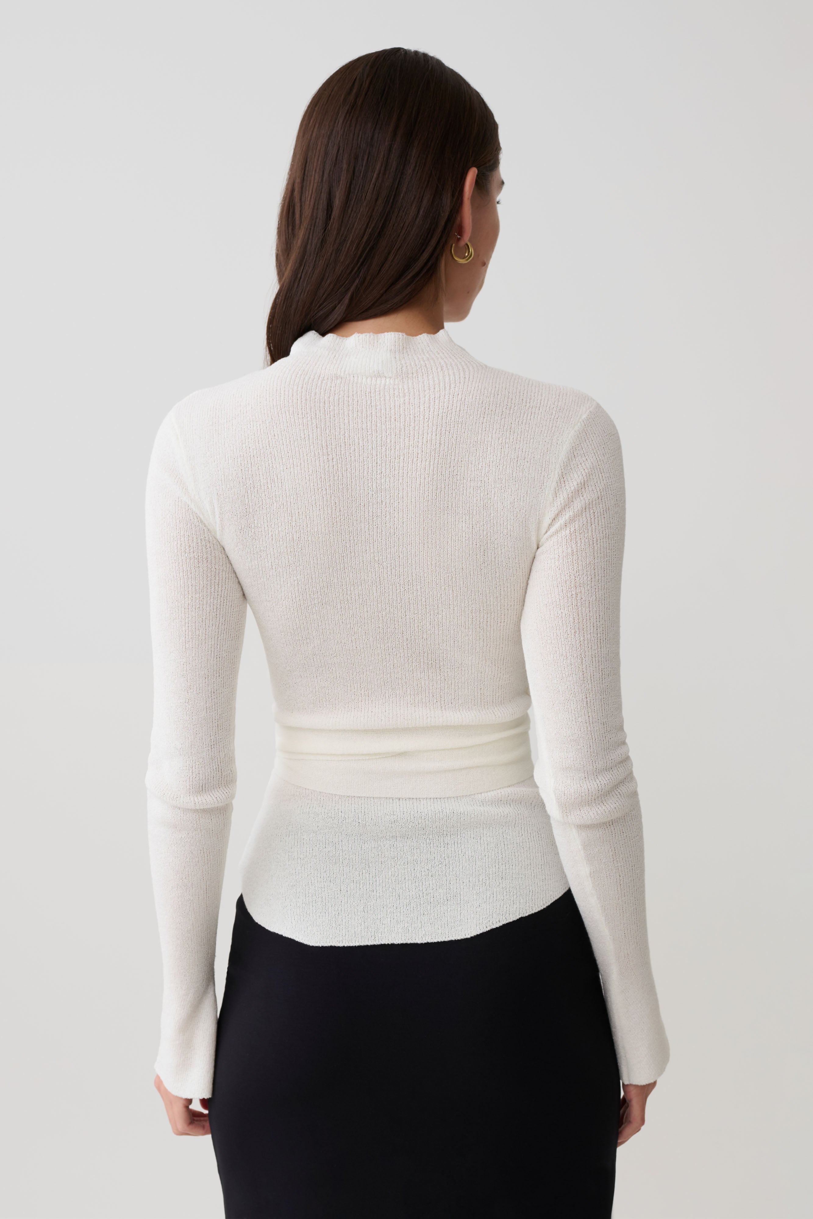 Lawson Wrap Knit Long Sleeve Top - White