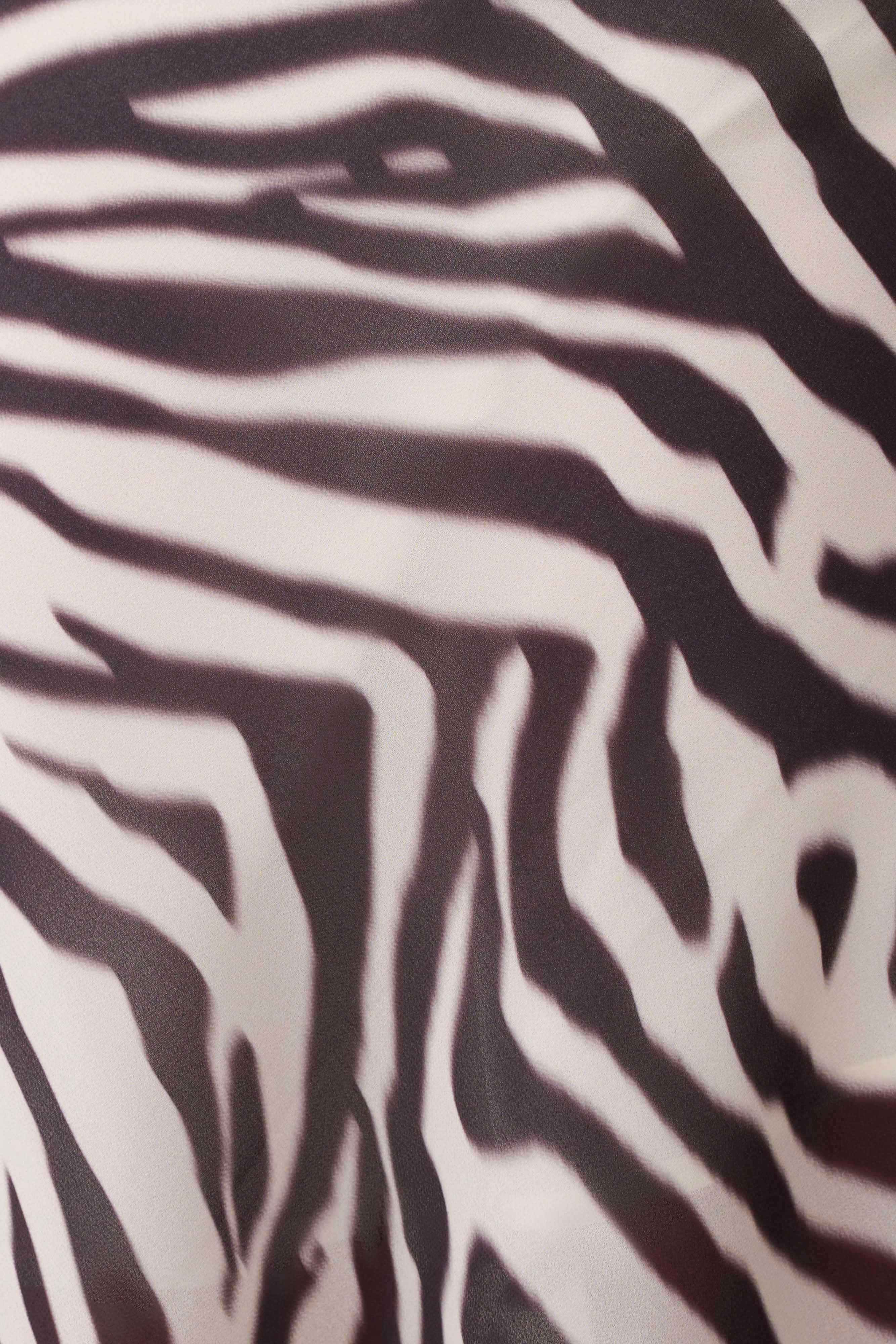Lana Low Back Chiffon Top - Abstract Zebra Print