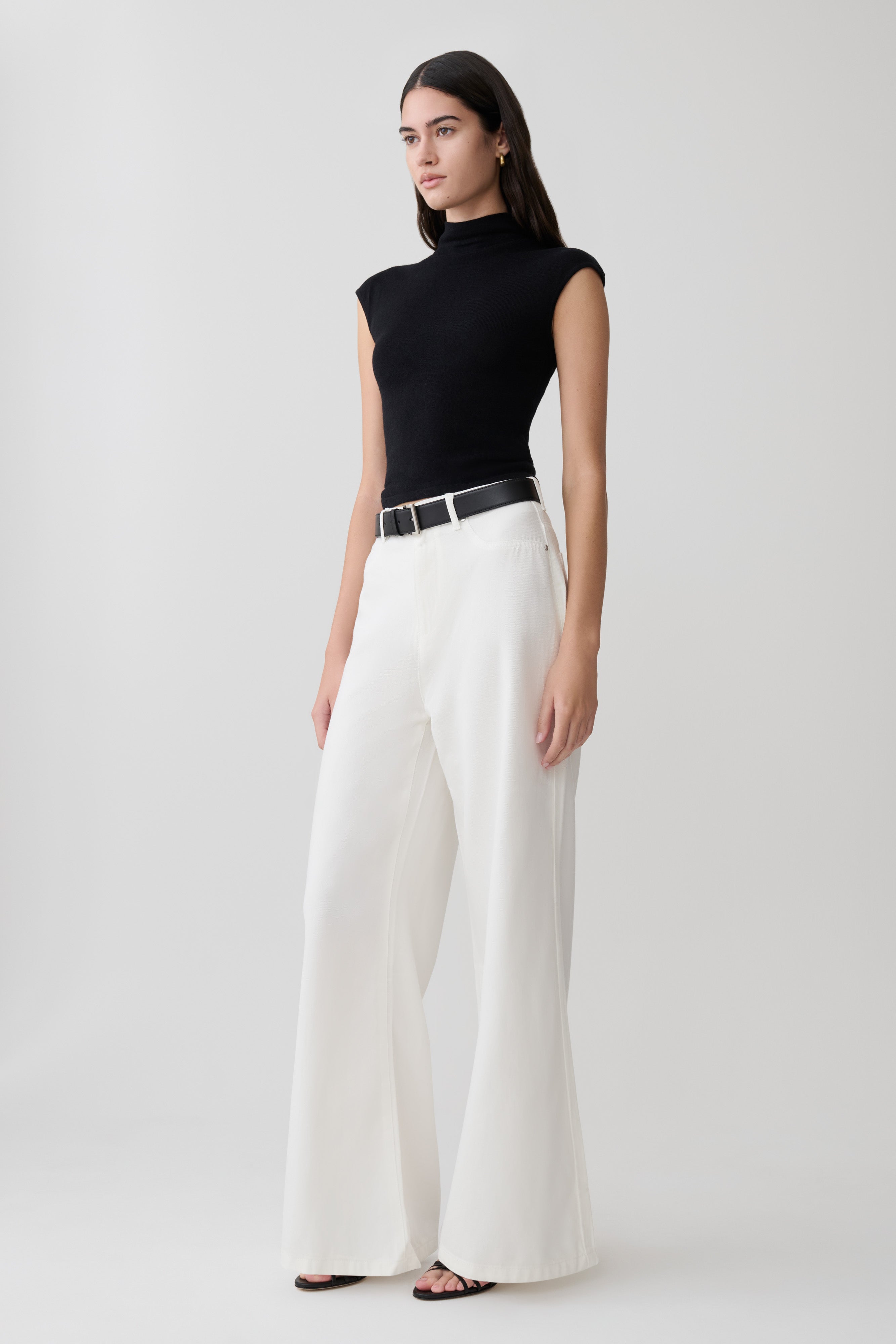 Shae Wide Leg Denim Jeans - White