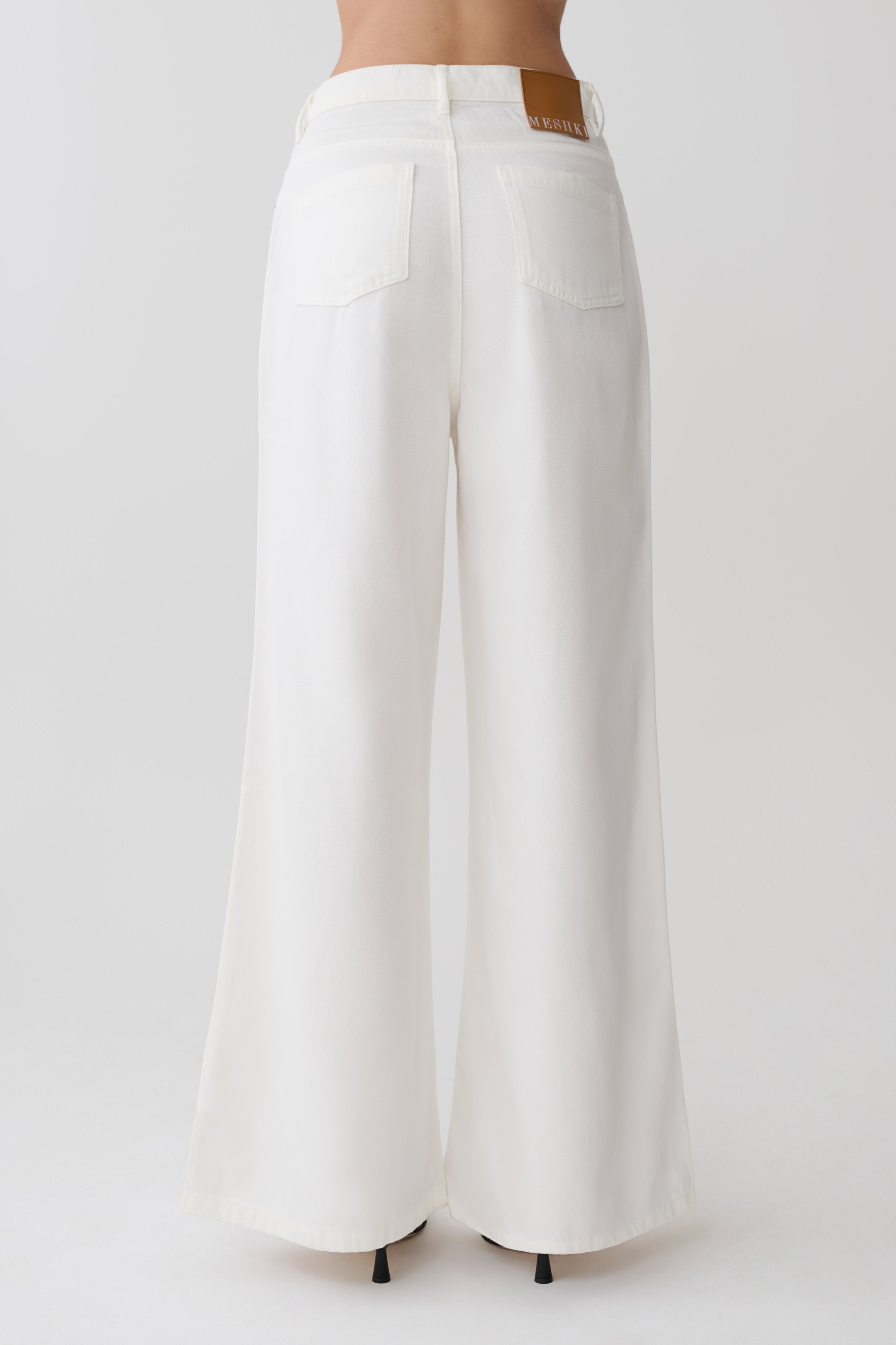 Shae Wide Leg Denim Jeans - White