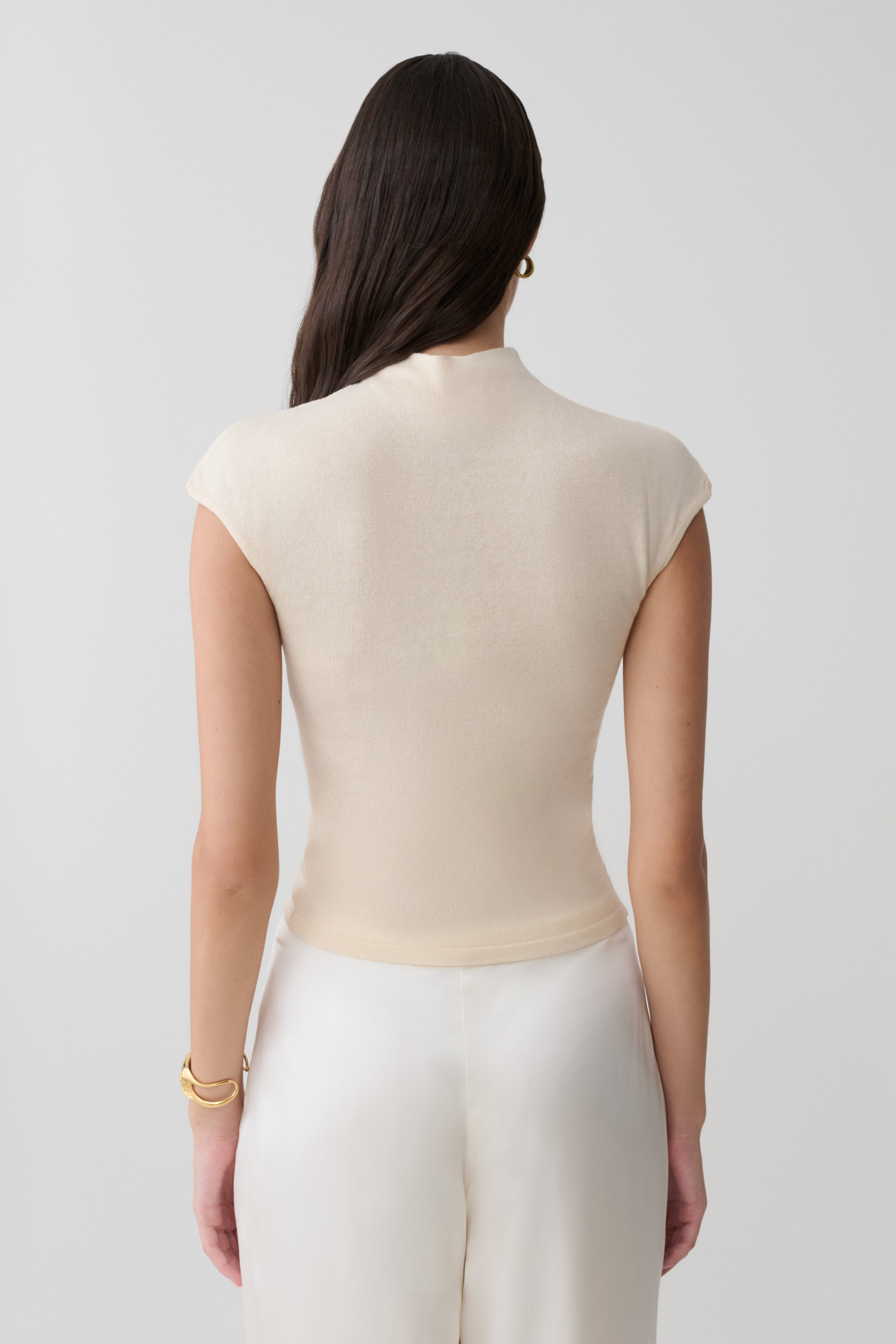 Sonny Short Sleeve Knit Top - Cream
