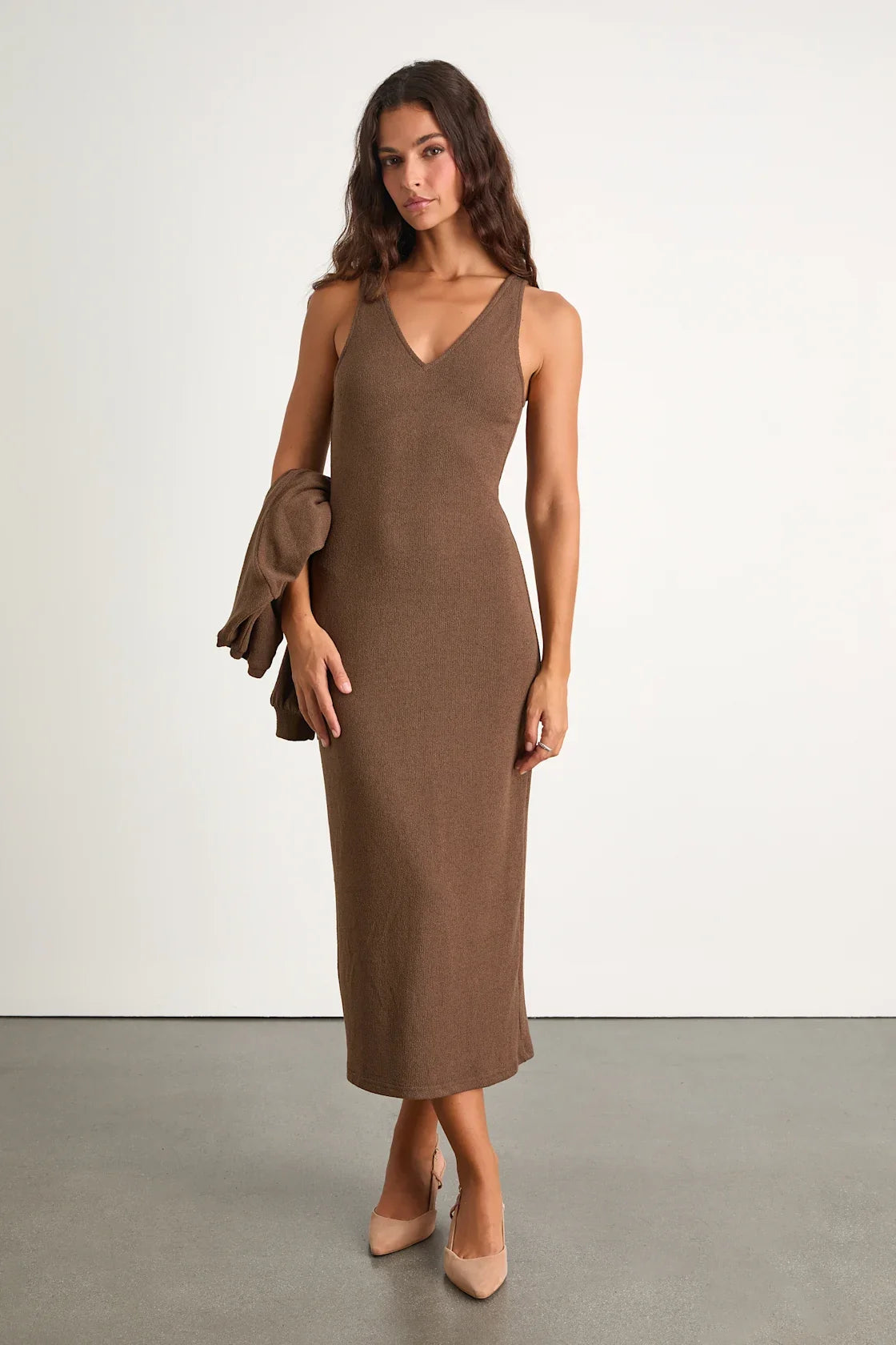 Marvelous Match Ivory Knit Two-Piece Midi Dress & Sweater Set
