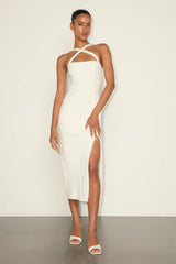 Rumi Black Sleeveless Column Midi Dress