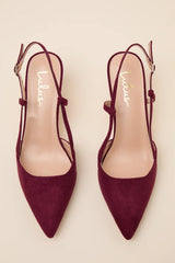 Cadey Black Suede Pointed-Toe Slingback Pumps
