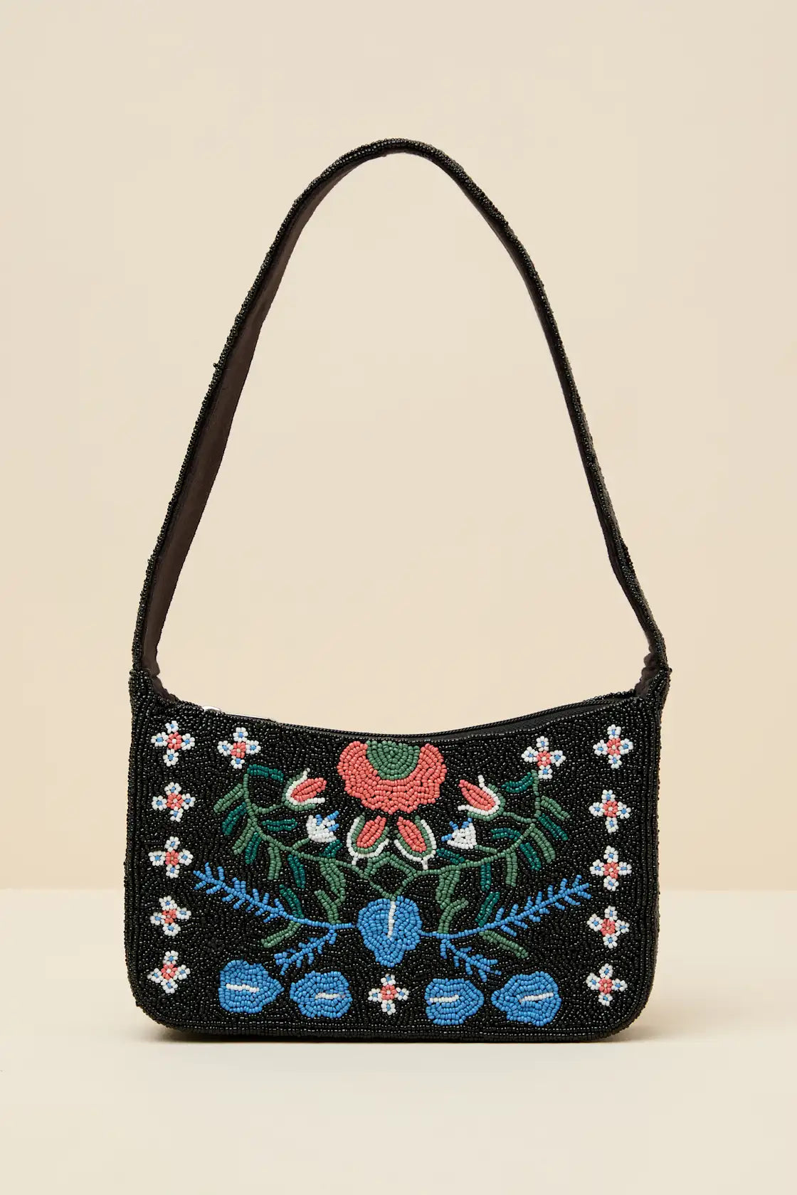 Raadha Black Multi Beaded Shoulder Bag
