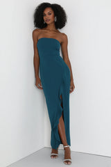 After Hours Black Strapless Ruffled Maxi Dress