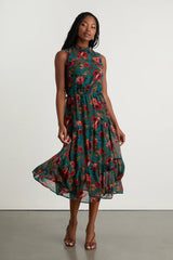In My Dreams Mauve Floral Print Midi Dress
