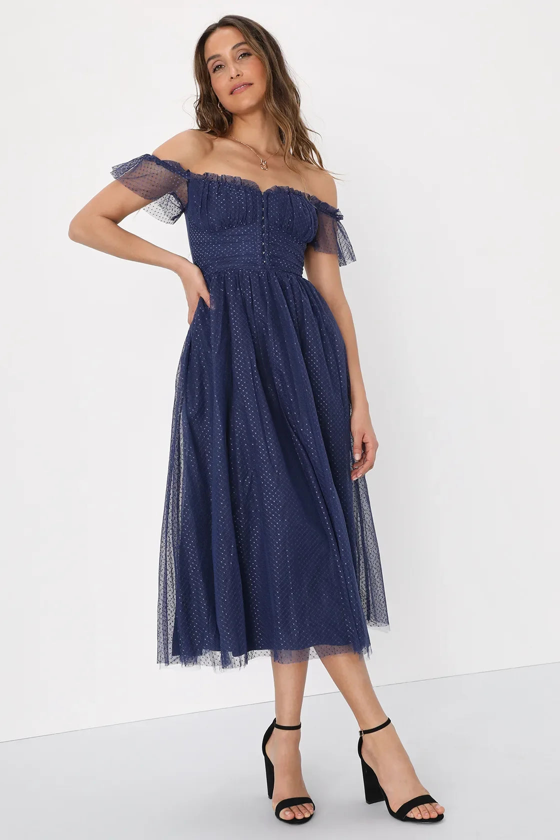 Regal Radiance Burgundy Tulle Bustier Midi Dress