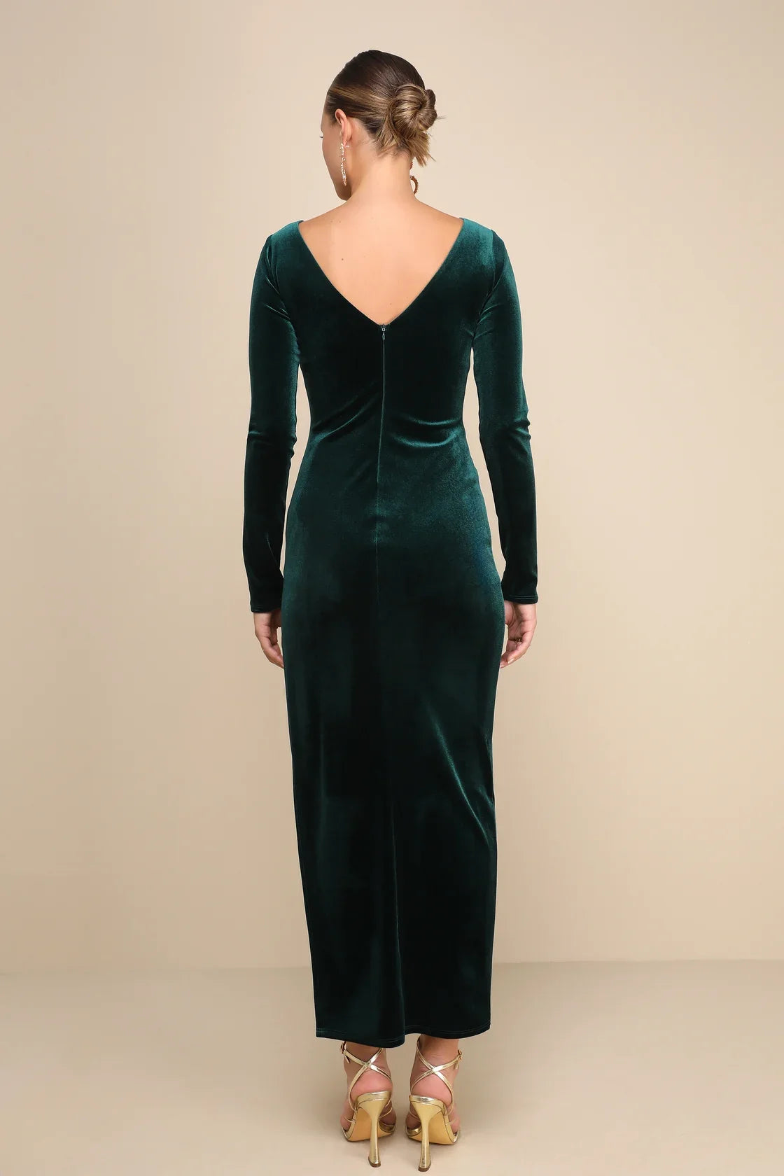 Dreaming About You Black Velvet Long Sleeve Maxi Dress
