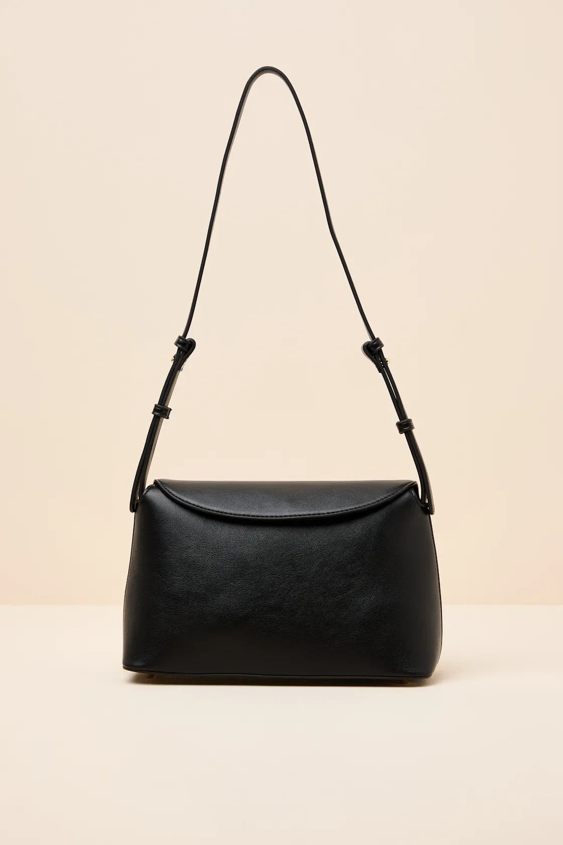 Louette Black Vegan Leather Shoulder Bag