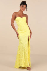 Romantic Beauty Red Floral Embroidered Strapless Maxi Dress