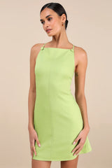 Chic Ease Lime Green Sleeveless Mini Dress
