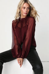 Angelically Airy Emerald Green Balloon Sleeve Top
