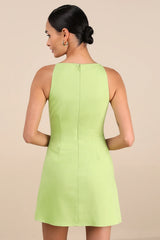 Chic Ease Lime Green Sleeveless Mini Dress
