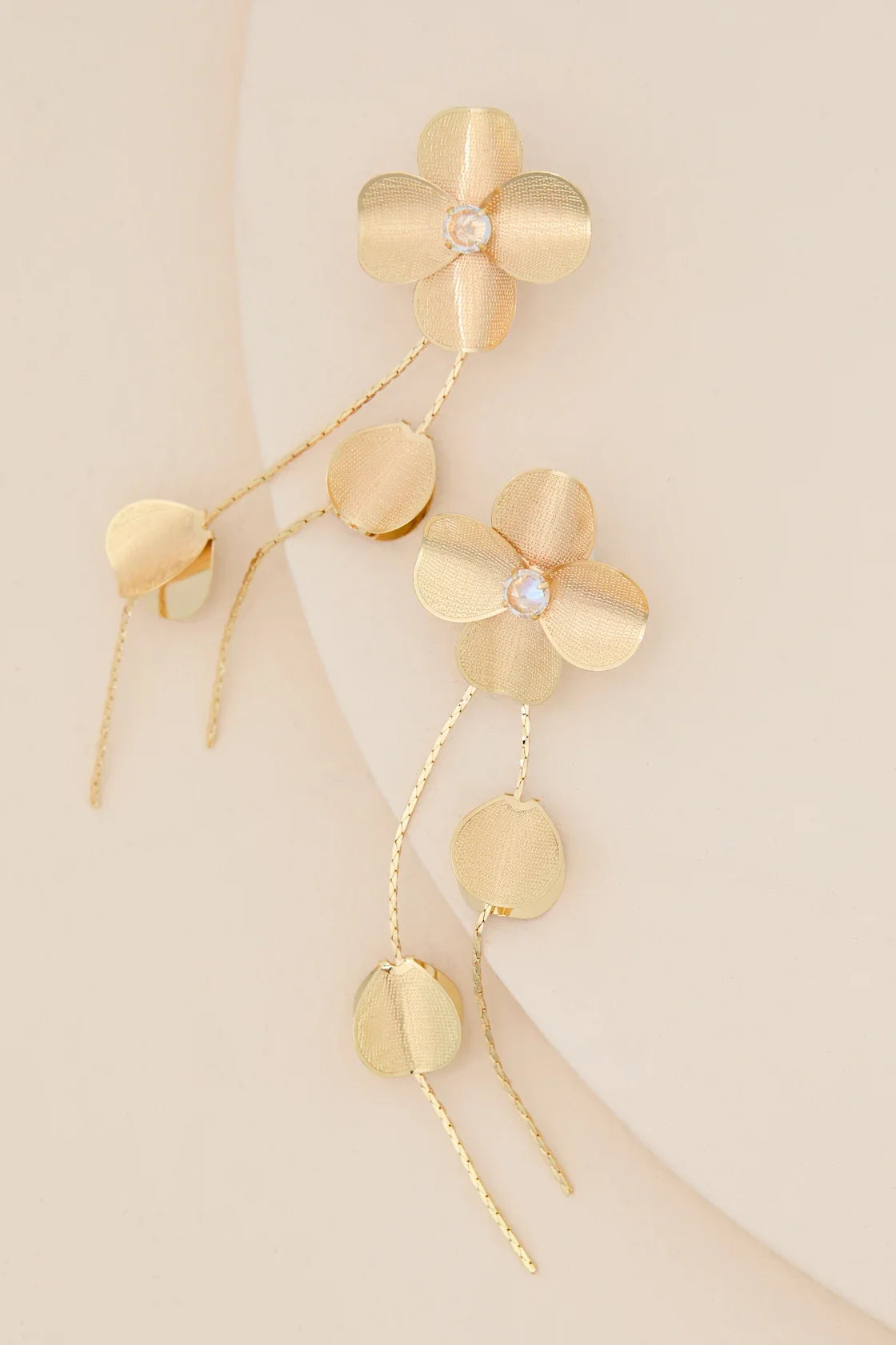 Francis Gold Flower Chain Drop Earrings