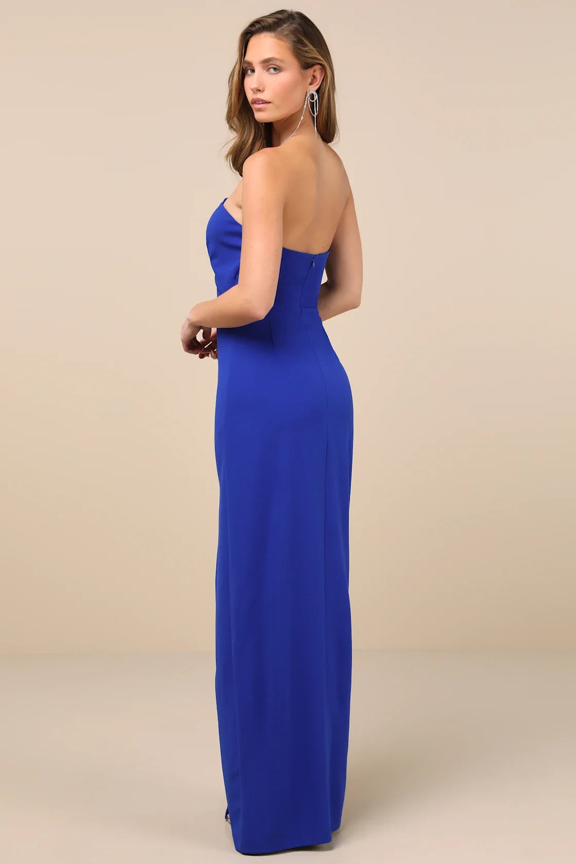 Extravagant Persona Black Strapless Cutout Column Maxi Dress