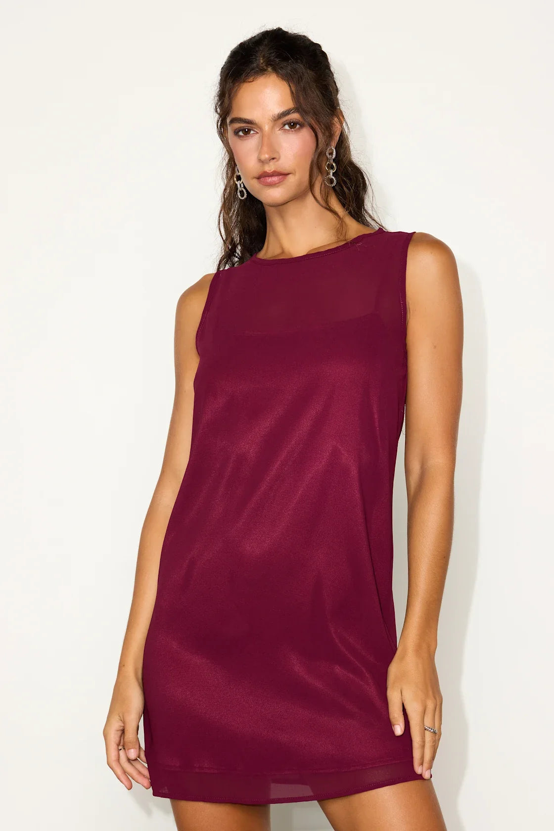 Kataleya Black Chiffon Sleeveless Mini Shift Dress
