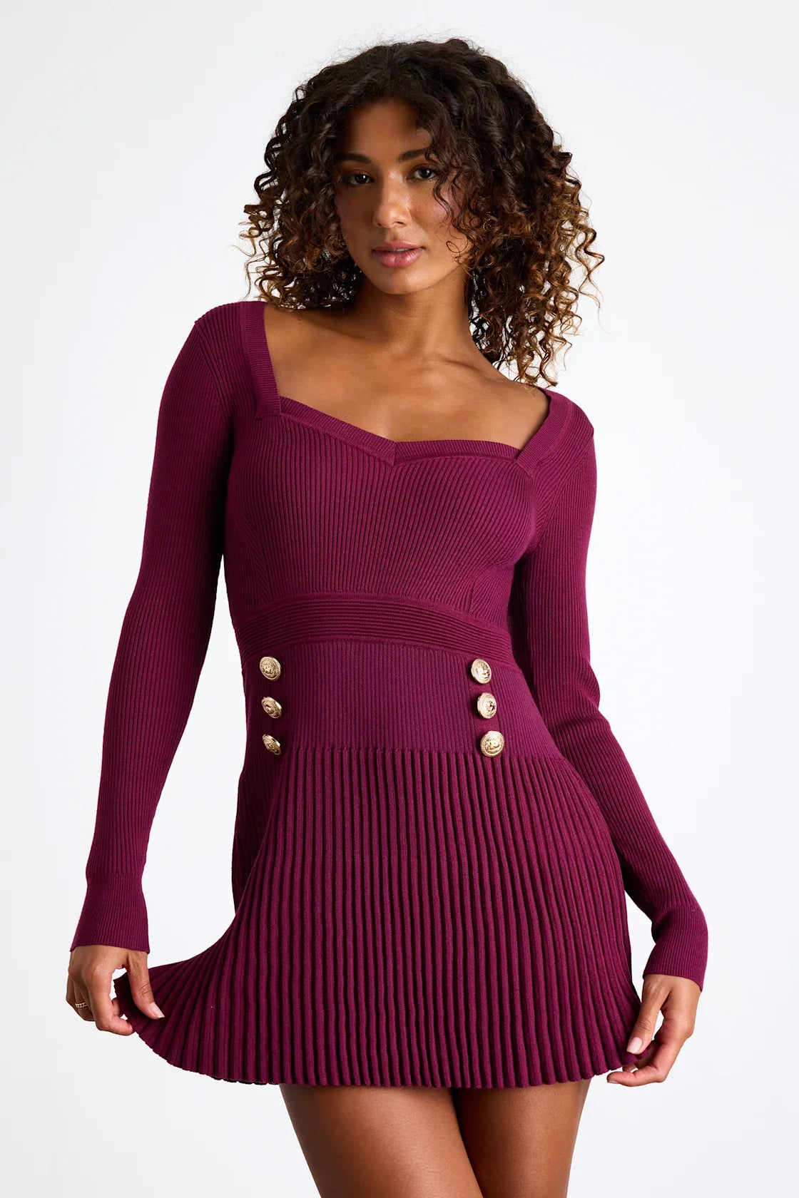 Chicest Crush Black Ribbed Long Sleeve Mini Sweater Dress