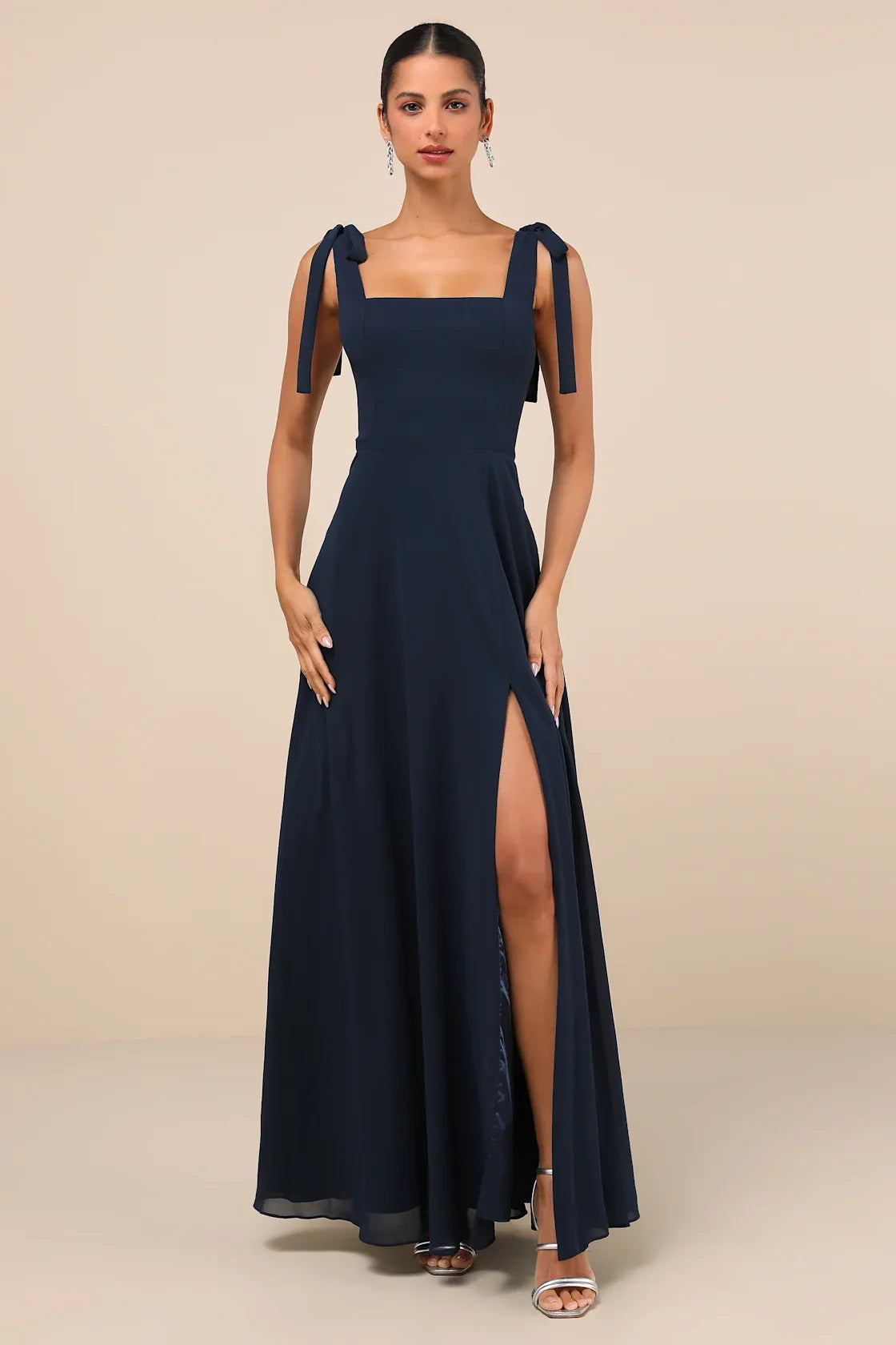 Love Me Forever Olive Green Tie-Strap Square Neck Maxi Dress