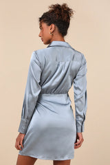 Painterly Perfection Ivory Multi Abstract Satin Wrap Mini Dress