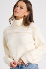 Novak Cream Fair Isle Turtleneck Sweater