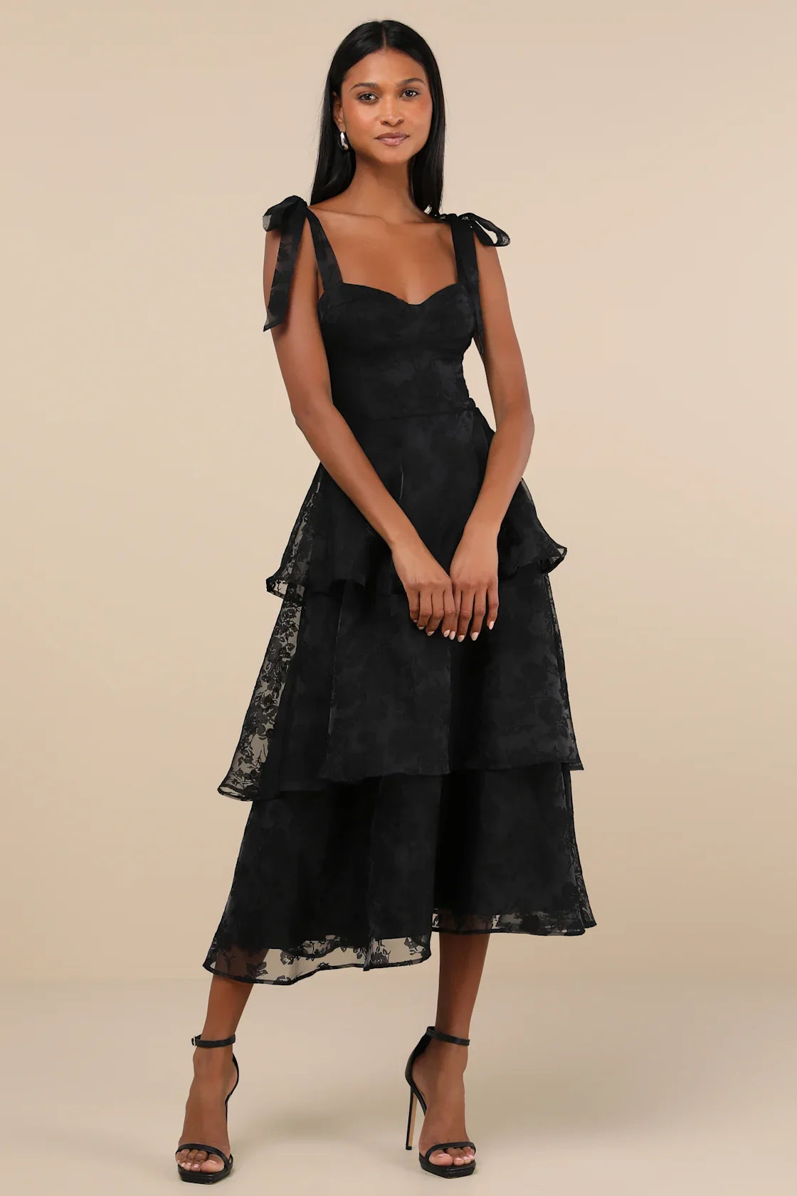 Glamorous Sweetie Sage Burnout Tie-Strap Bustier Midi Dress