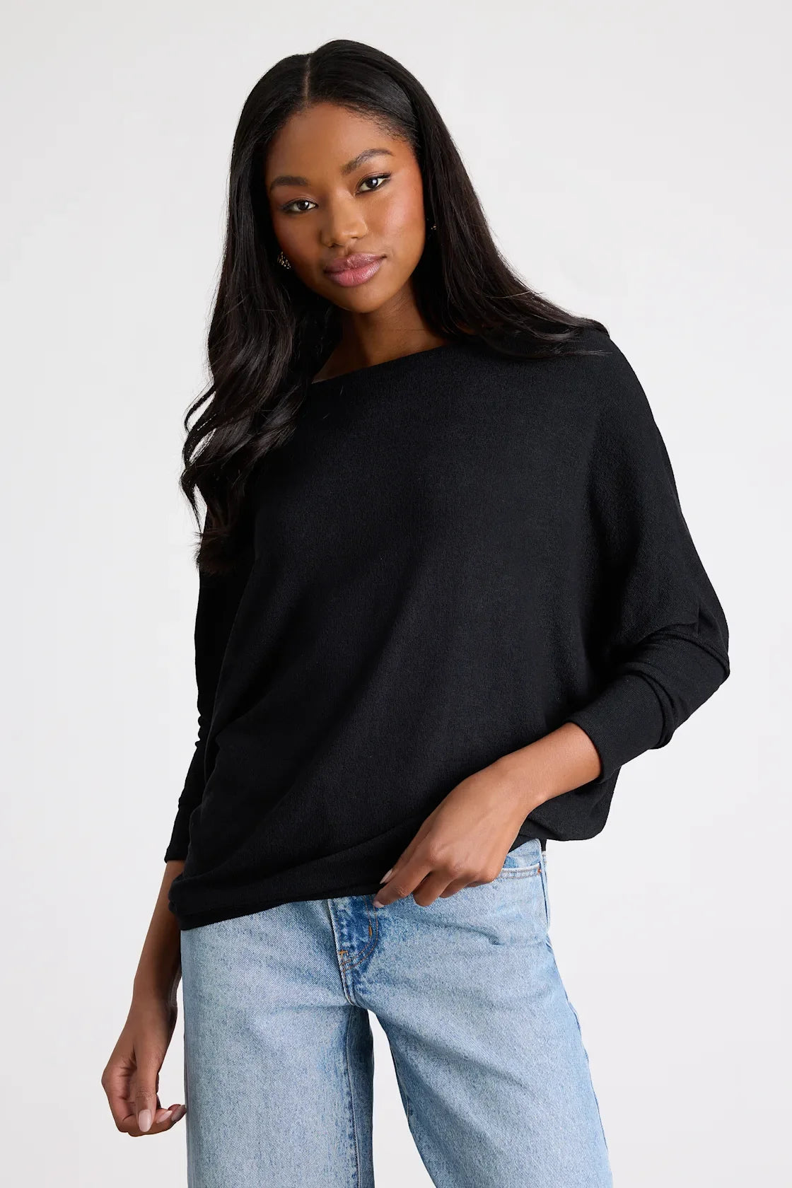 Verla Beige Dolman Sleeve Sweater Top
