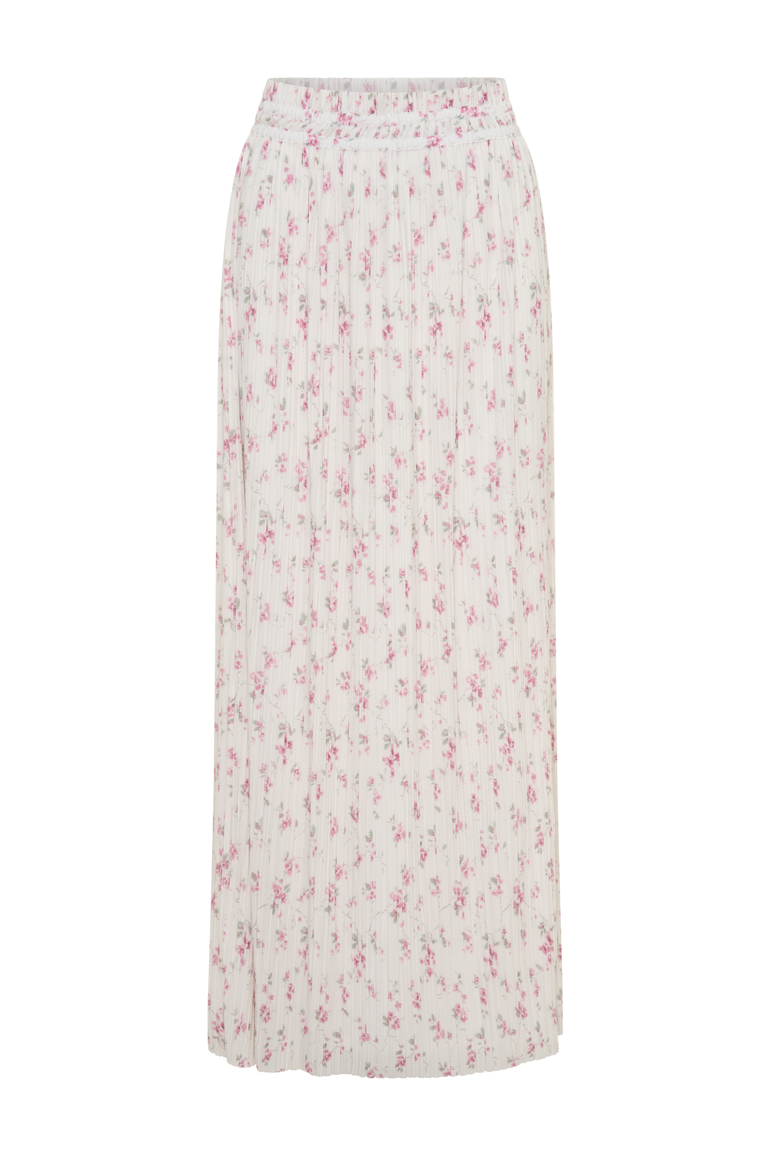 Amaris Gathered Plisse Maxi Skirt - Floral Ditsy Print