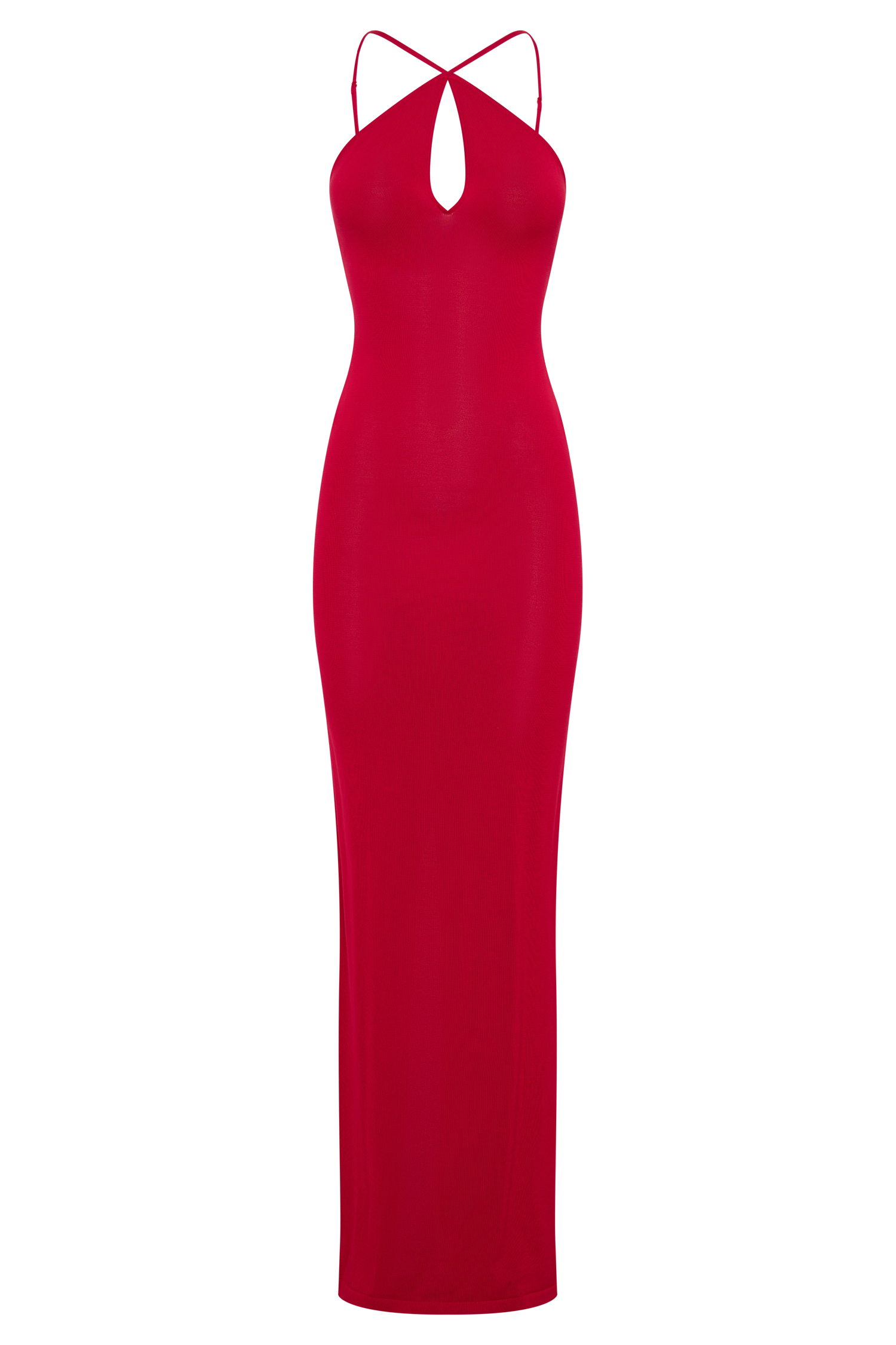 Ashtin Cross Front Knit Maxi Dress - Red