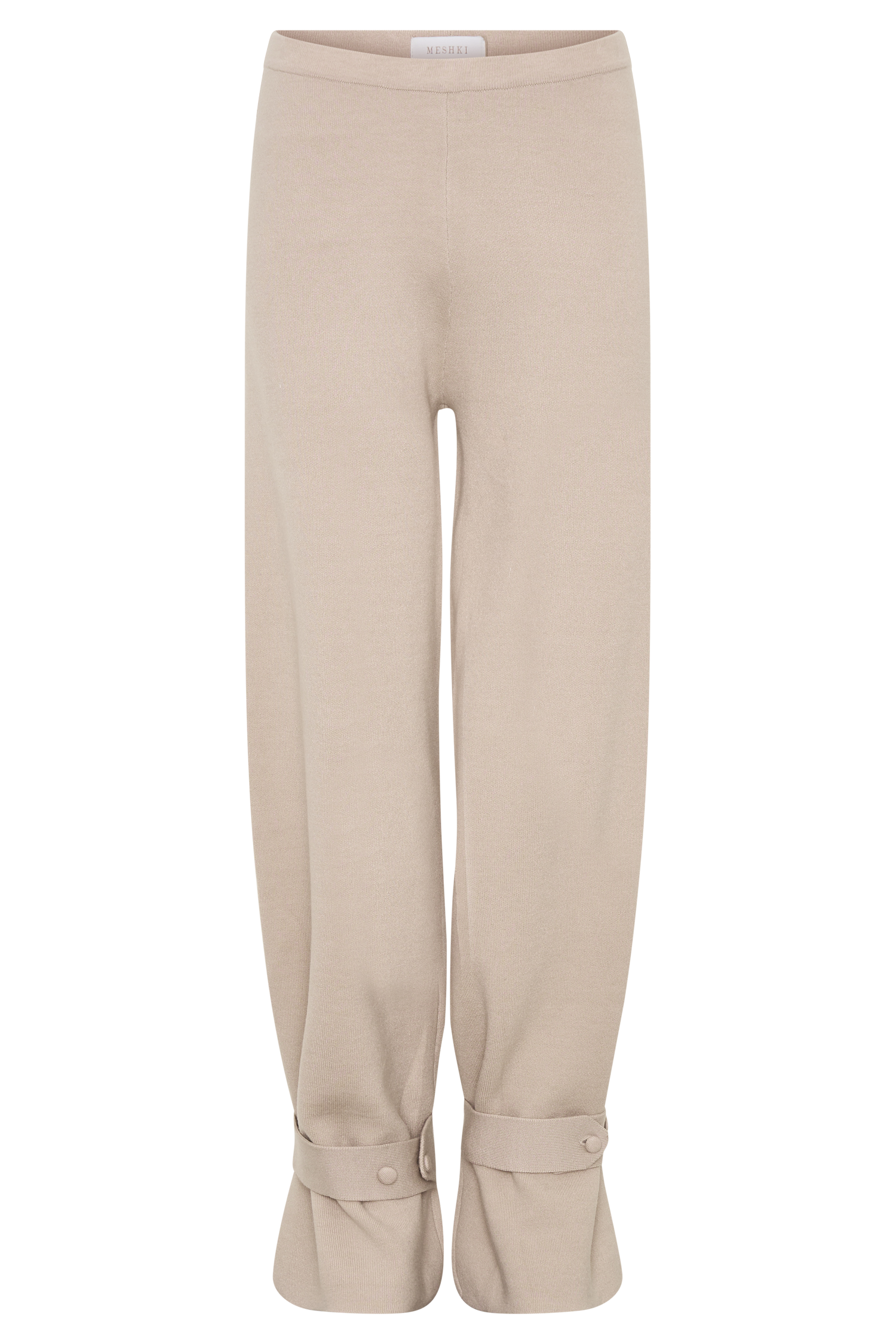 Blaine Knit Cuffed Wide Leg Pants - Oat Marle