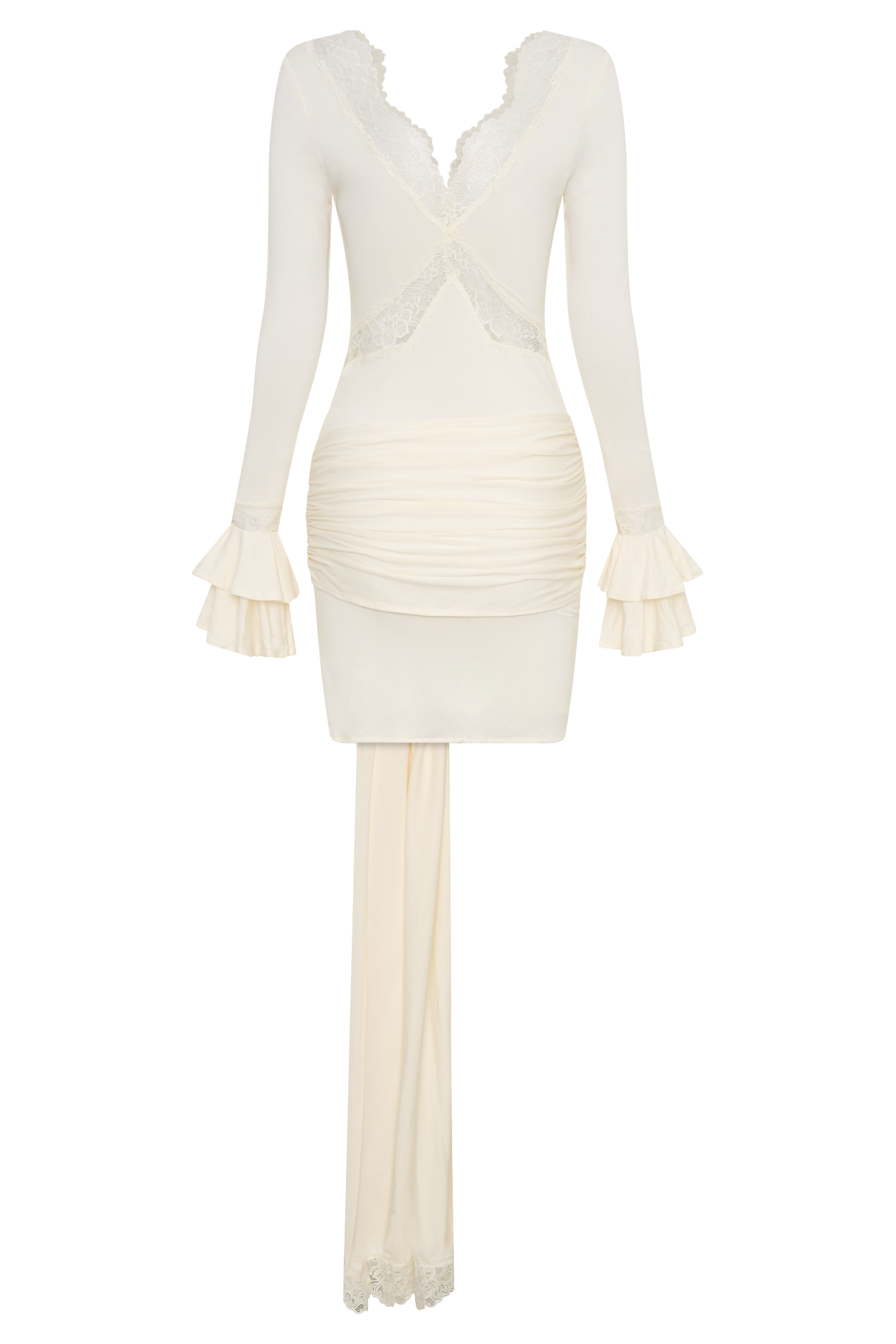 Electra Slinky Lace Mini Dress - Ivory