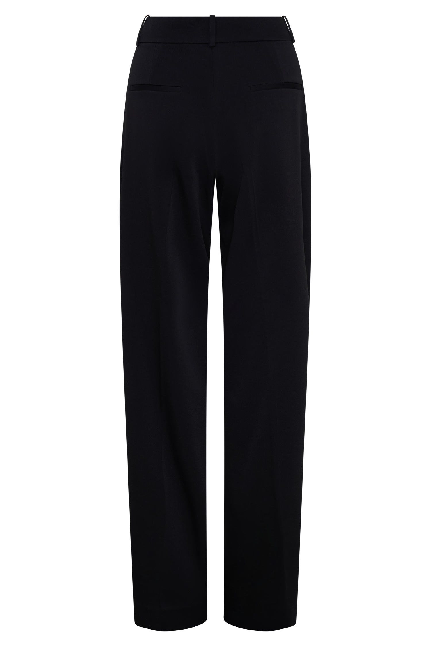 Fatima Satin Straight Leg Pant - Black