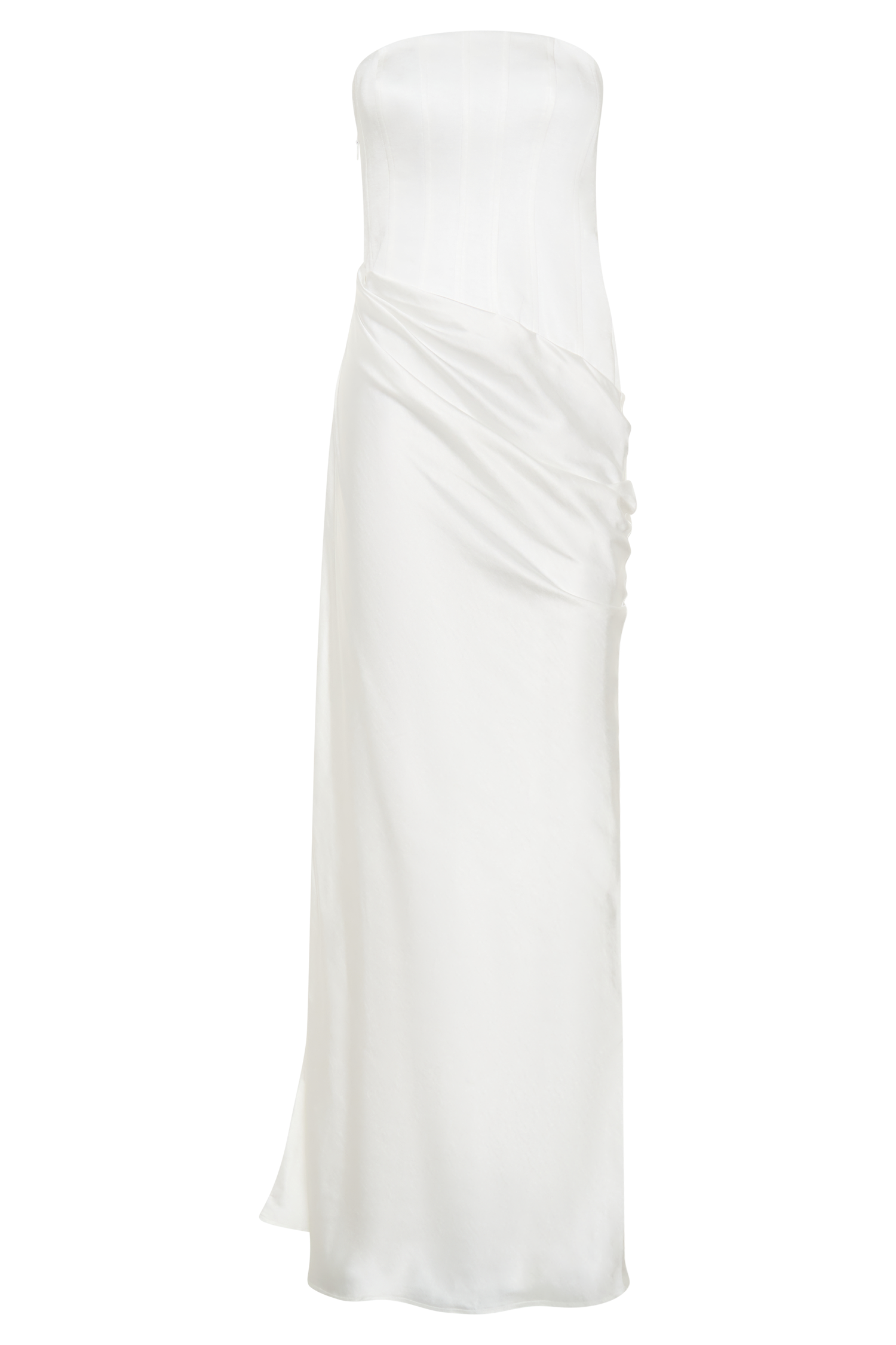 Grace Strapless Draped Waist Maxi Dress - Ivory