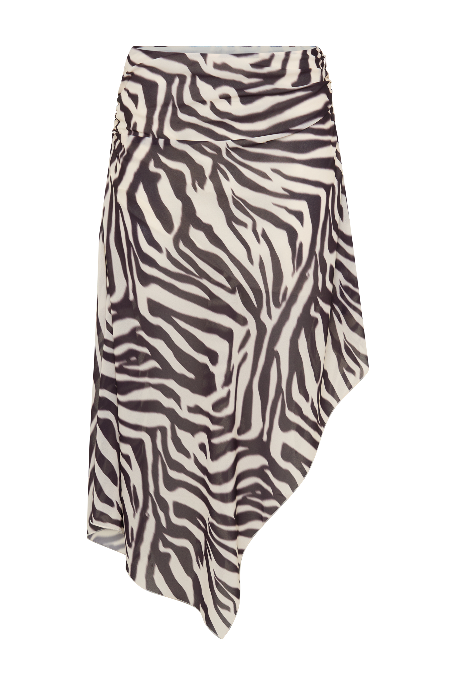 Lana Chiffon Midi Skirt - Abstract Zebra Print