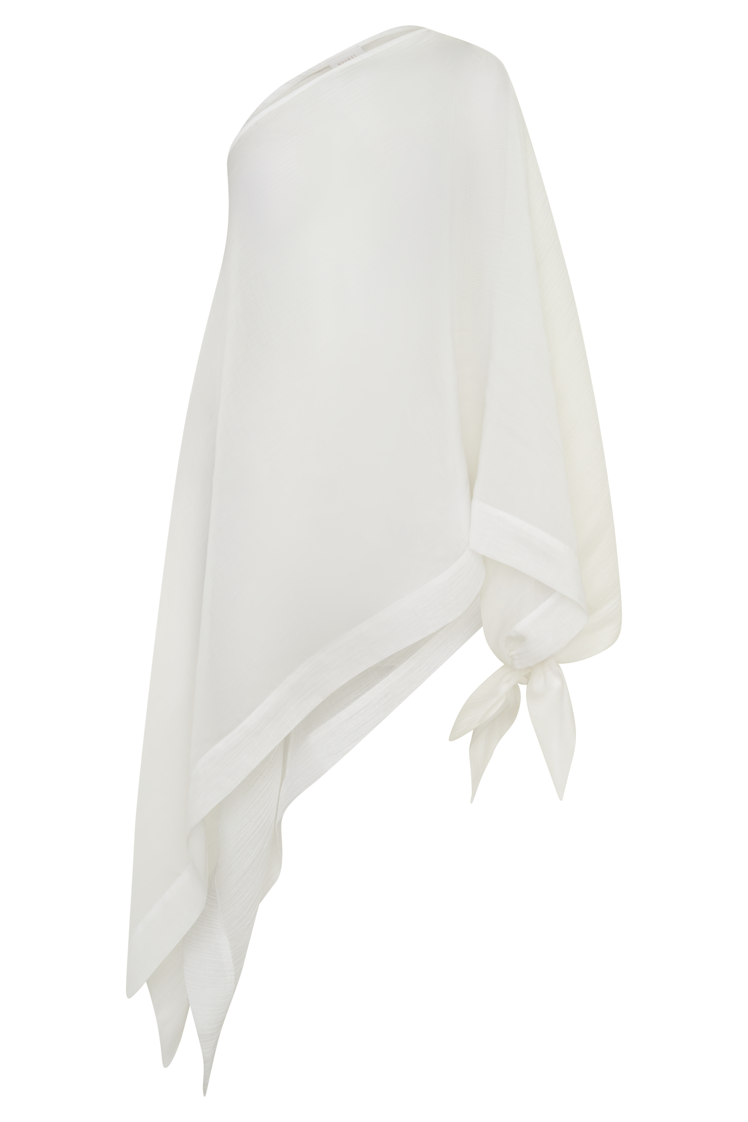 Leilani Sheer Draped Asymmetric Top - Ivory