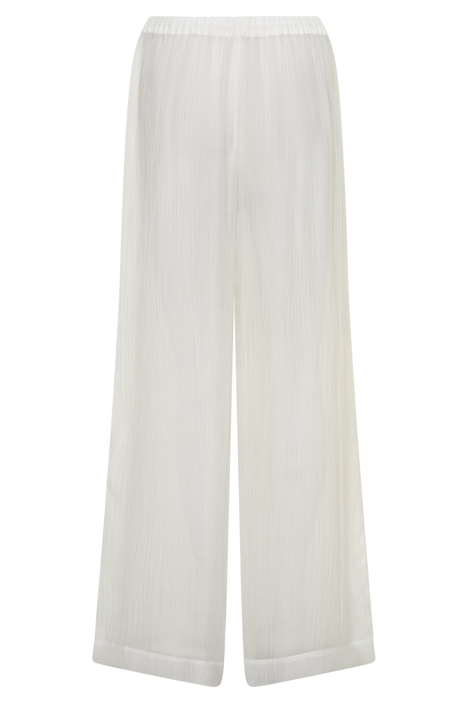 Leilani Sheer Drawstring Wide Leg Pants - Ivory