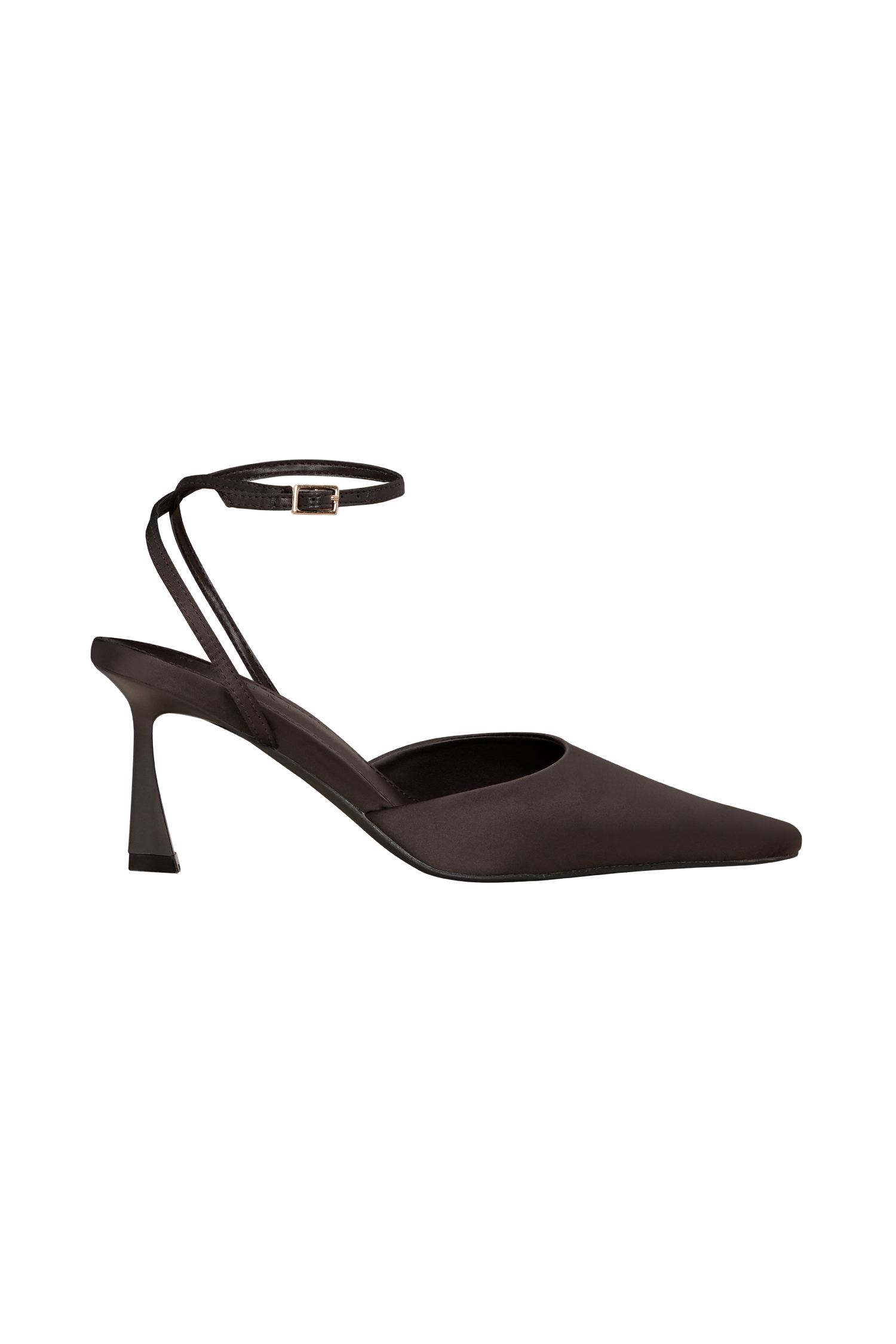 Marley Satin Pointed Heel - Chocolate