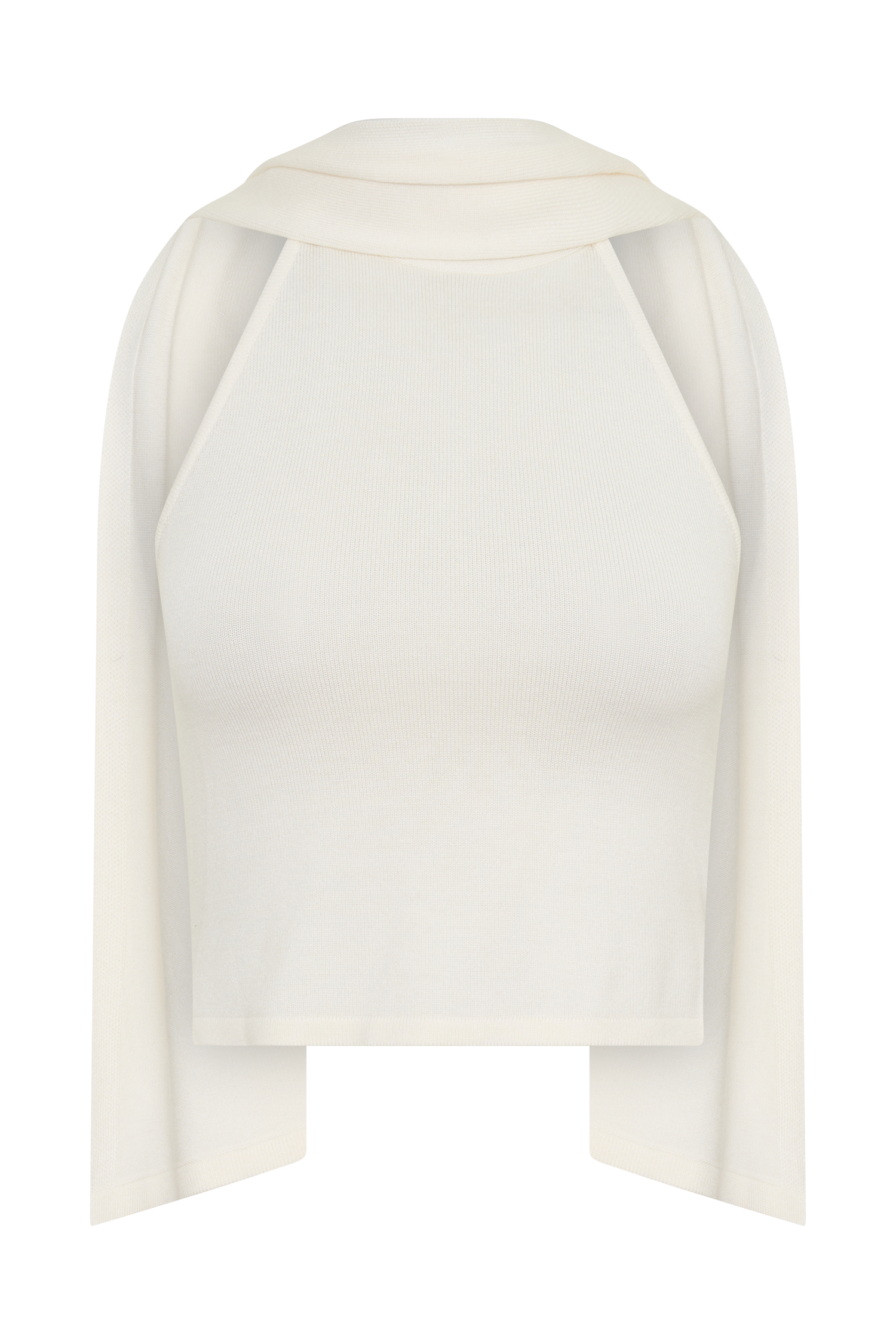 Misty Halter Backless Knit Top - Ivory