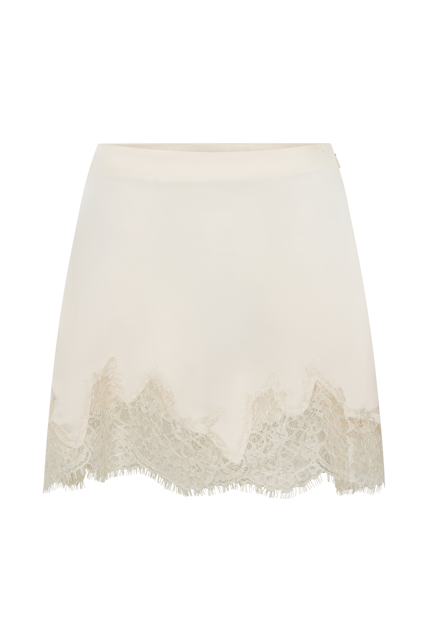 Nina Lace And Satin Mini Skirt - Ivory