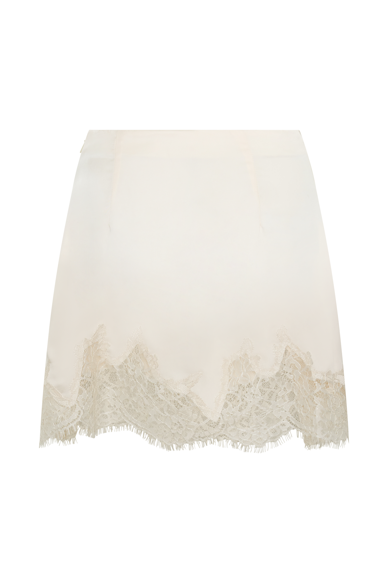 Nina Lace And Satin Mini Skirt - Ivory