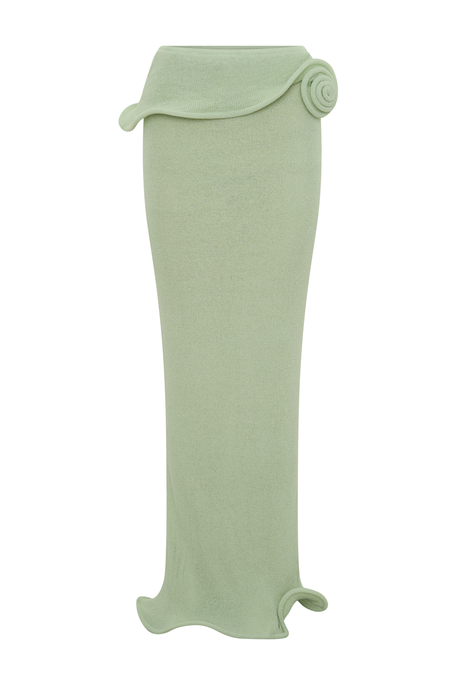 Samira Knit Wired Maxi Skirt - Pastel Green
