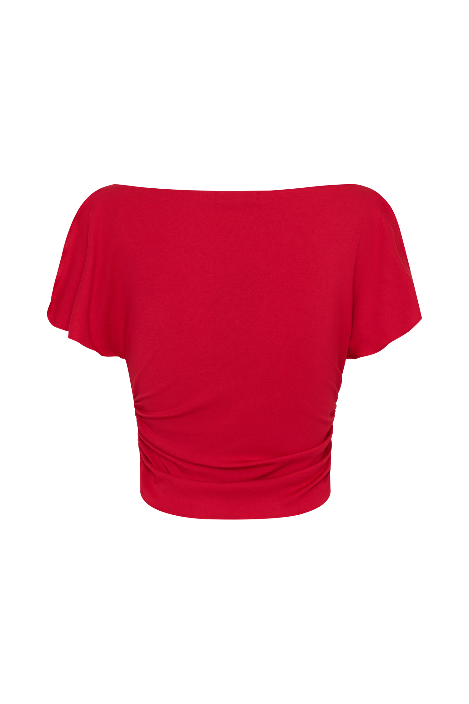 Talise Modal Flounce Short Sleeve Top - Red