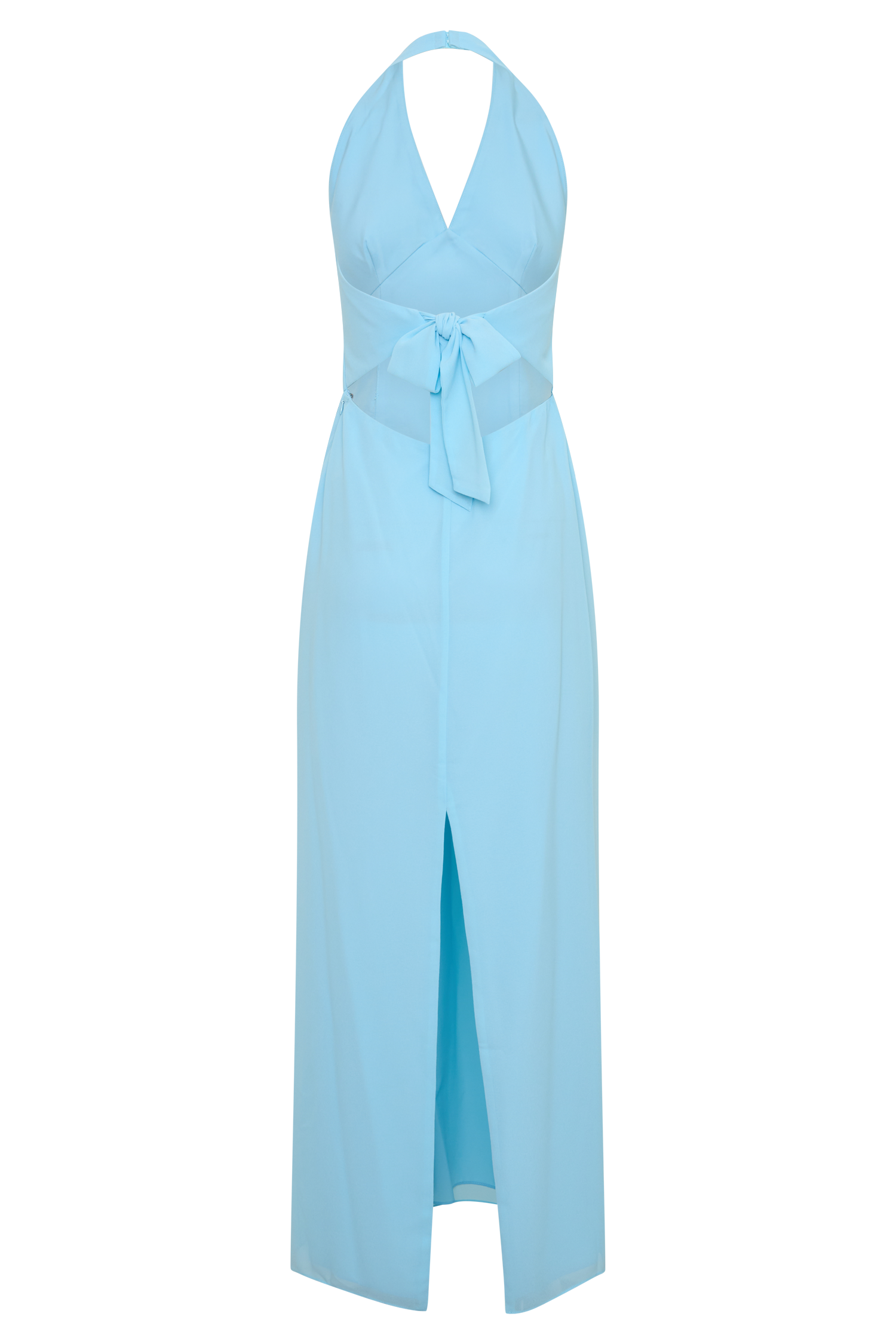 Valentina Chiffon Halter Maxi Dress - Pale Blue