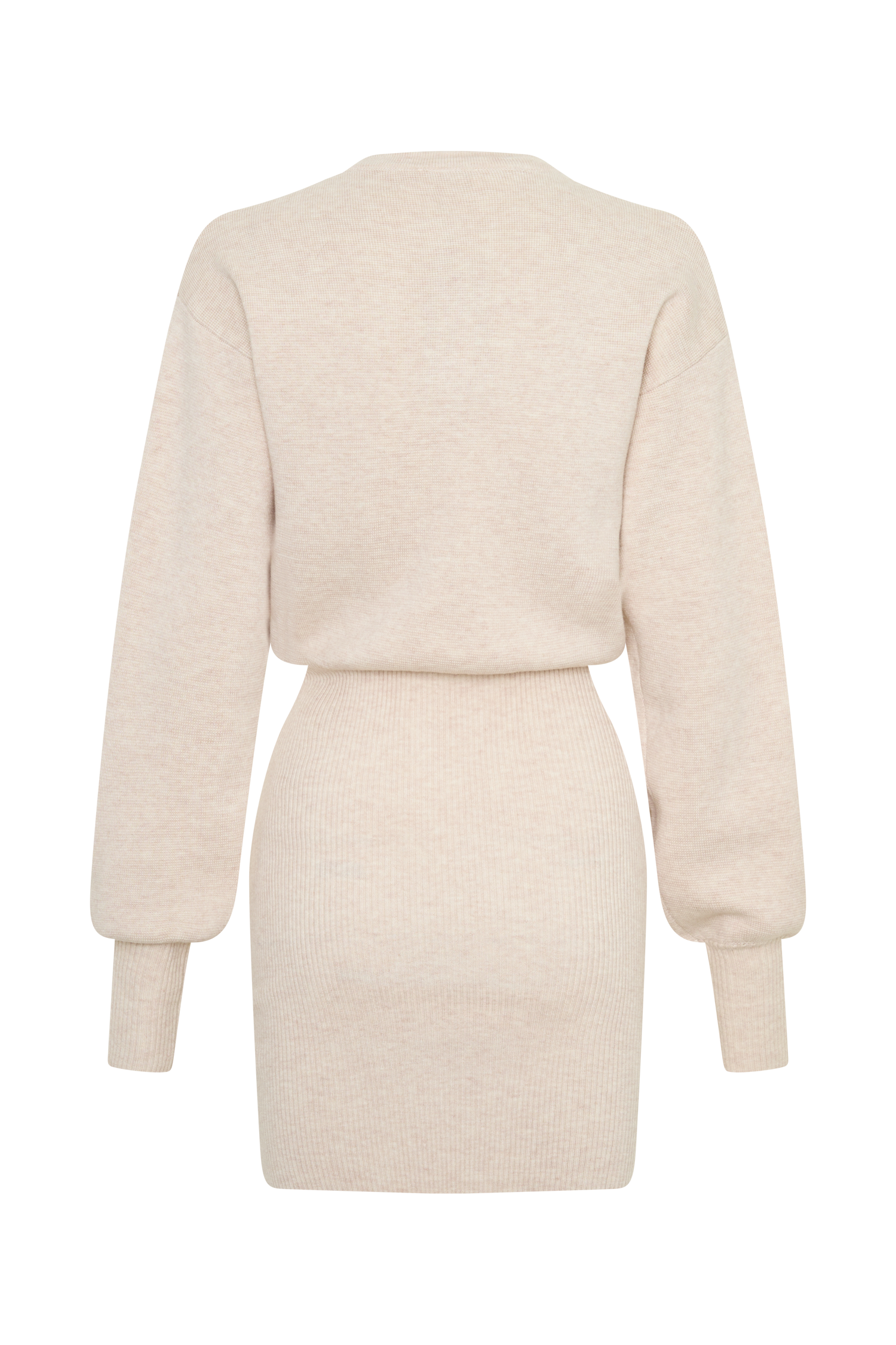 Xaden Wool Mix Knit Mini Dress - Oat Marle