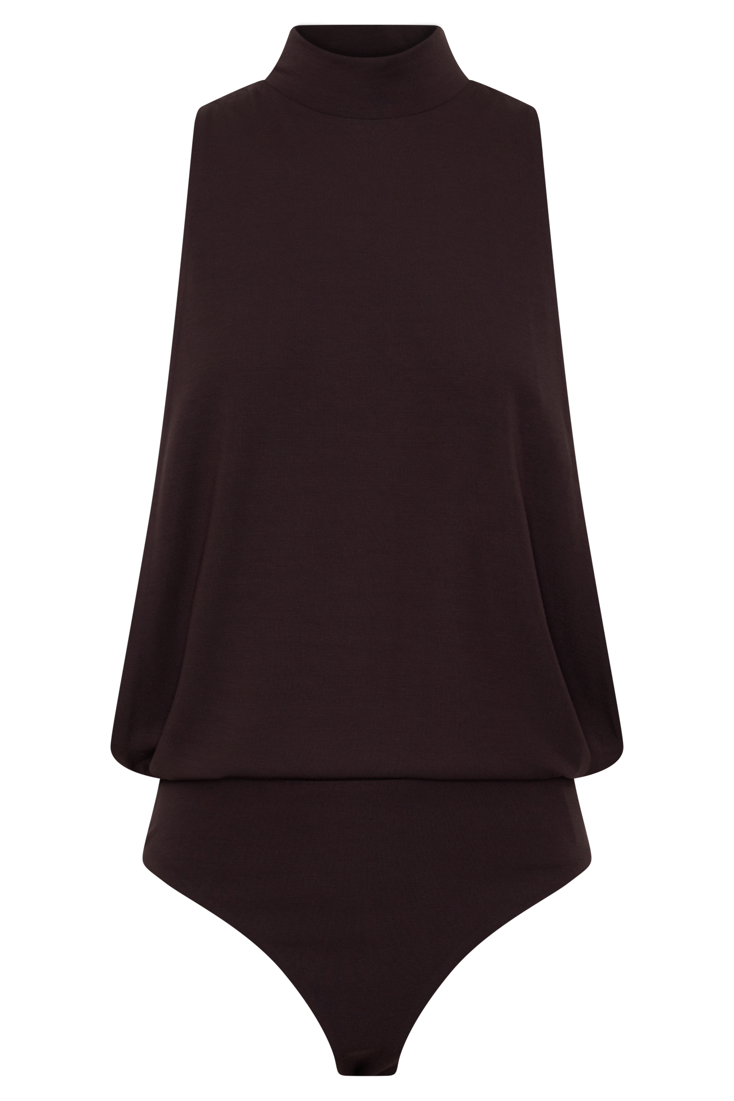 Laurelle Sleeveless Modal Draped Bodysuit - Chocolate